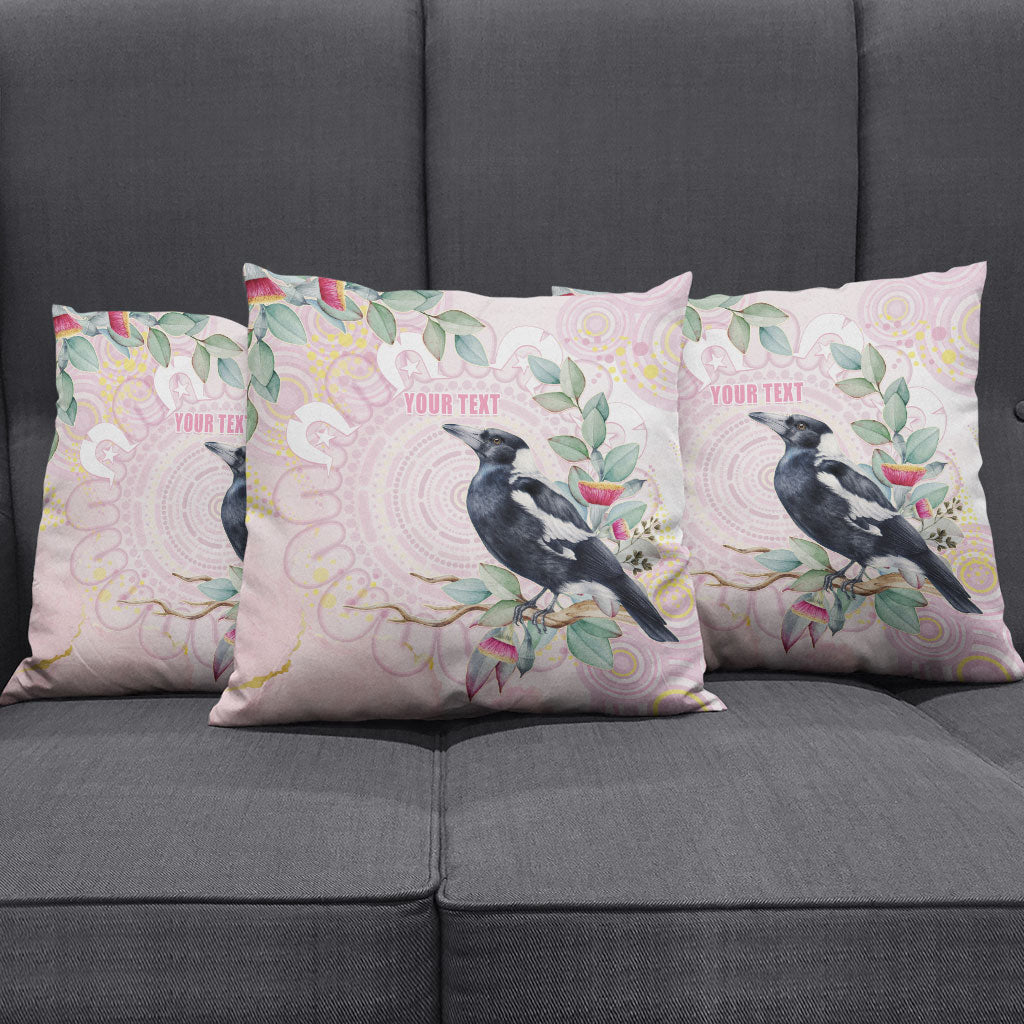 Magpie NAIDOC Week 2026 Personalised Pillow Cover 50 Years Deadly Eucalyptus Blossoms Aboriginal Art
