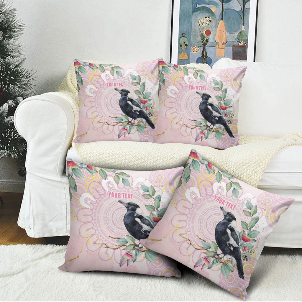 Magpie NAIDOC Week 2026 Personalised Pillow Cover 50 Years Deadly Eucalyptus Blossoms Aboriginal Art