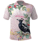 Magpie NAIDOC Week 2026 Personalised Polo Shirt 50 Years Deadly Eucalyptus Blossoms Aboriginal Art