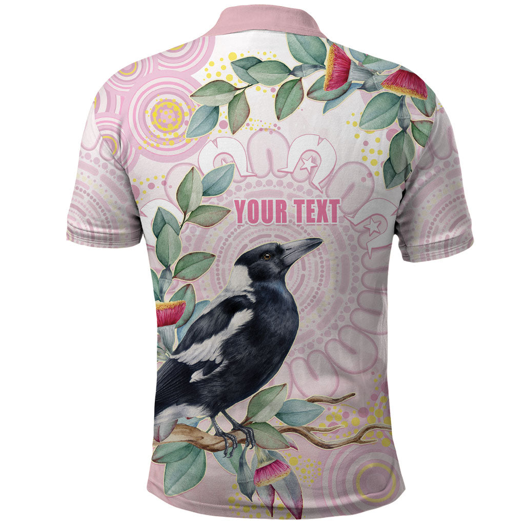 Magpie NAIDOC Week 2026 Personalised Polo Shirt 50 Years Deadly Eucalyptus Blossoms Aboriginal Art