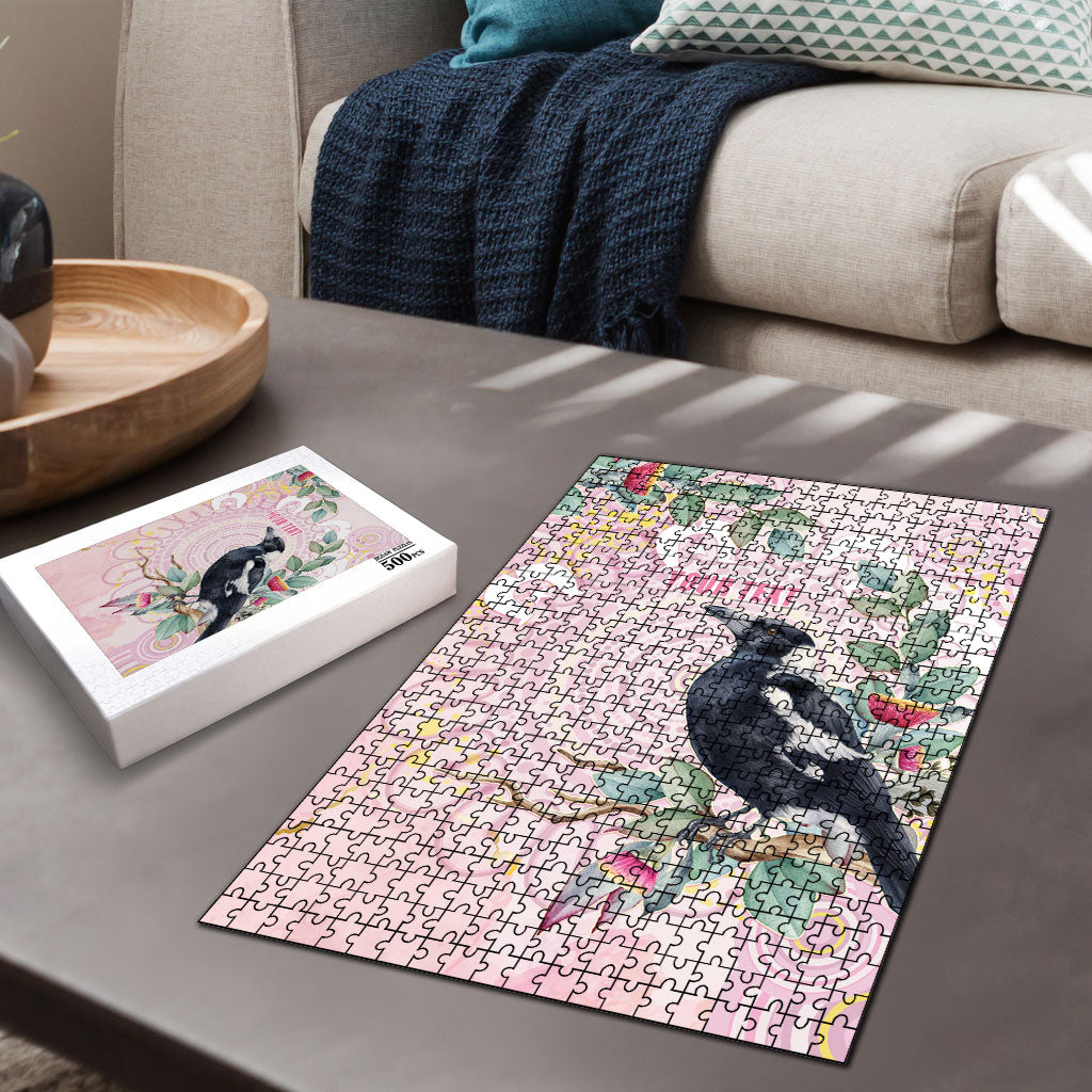 Magpie NAIDOC Week 2026 Personalised Puzzle 50 Years Deadly Eucalyptus Blossoms Aboriginal Art