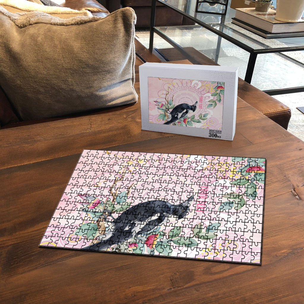 Magpie NAIDOC Week 2026 Personalised Puzzle 50 Years Deadly Eucalyptus Blossoms Aboriginal Art
