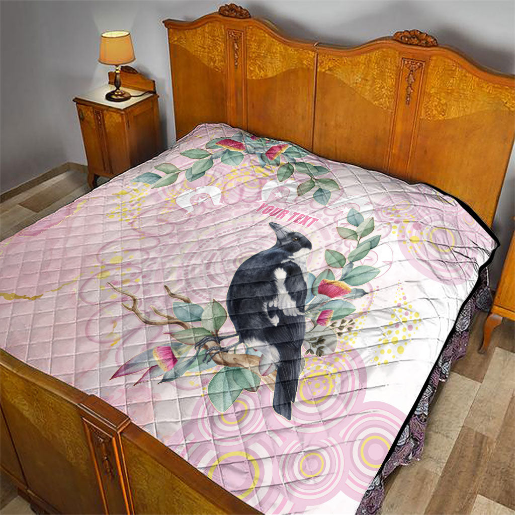 Magpie NAIDOC Week 2026 Personalised Quilt 50 Years Deadly Eucalyptus Blossoms Aboriginal Art