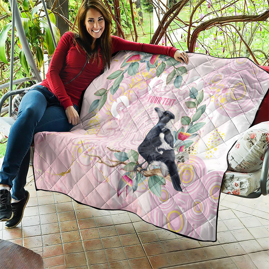 Magpie NAIDOC Week 2026 Personalised Quilt 50 Years Deadly Eucalyptus Blossoms Aboriginal Art