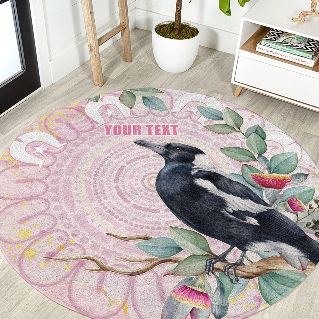 Magpie NAIDOC Week 2026 Personalised Round Carpet 50 Years Deadly Eucalyptus Blossoms Aboriginal Art
