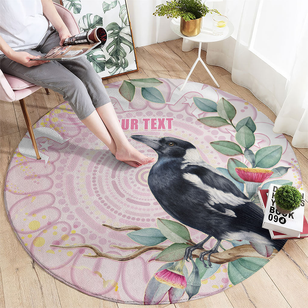 Magpie NAIDOC Week 2026 Personalised Round Carpet 50 Years Deadly Eucalyptus Blossoms Aboriginal Art