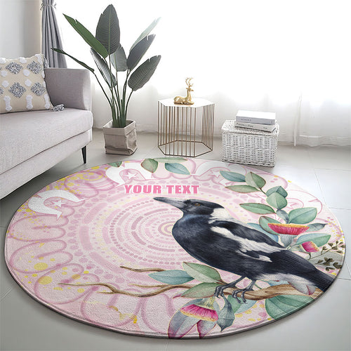 Magpie NAIDOC Week 2026 Personalised Round Carpet 50 Years Deadly Eucalyptus Blossoms Aboriginal Art