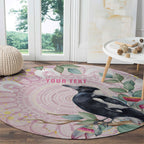 Magpie NAIDOC Week 2026 Personalised Round Carpet 50 Years Deadly Eucalyptus Blossoms Aboriginal Art