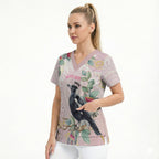 Magpie NAIDOC Week 2026 Personalised Scrub Top 50 Years Deadly Eucalyptus Blossoms Aboriginal Art