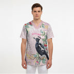 Magpie NAIDOC Week 2026 Personalised Scrub Top 50 Years Deadly Eucalyptus Blossoms Aboriginal Art