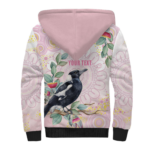 Magpie NAIDOC Week 2026 Personalised Sherpa Hoodie 50 Years Deadly Eucalyptus Blossoms Aboriginal Art