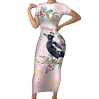 Magpie NAIDOC Week 2026 Personalised Short Sleeve Bodycon Dress 50 Years Deadly Eucalyptus Blossoms Aboriginal Art