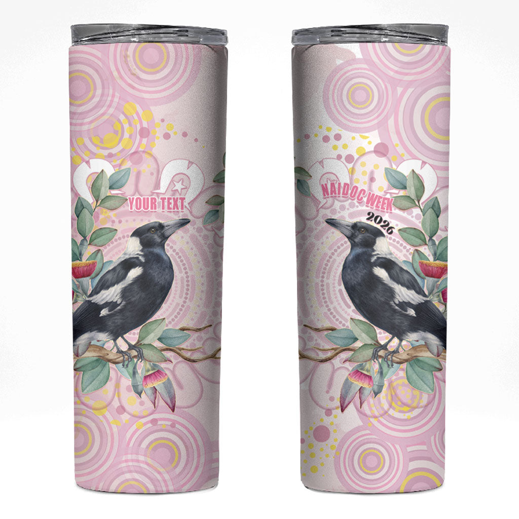 Magpie NAIDOC Week 2026 Personalised Skinny Tumbler 50 Years Deadly Eucalyptus Blossoms Aboriginal Art