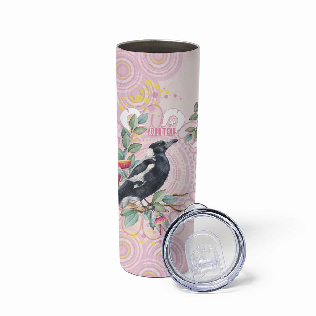 Magpie NAIDOC Week 2026 Personalised Skinny Tumbler 50 Years Deadly Eucalyptus Blossoms Aboriginal Art