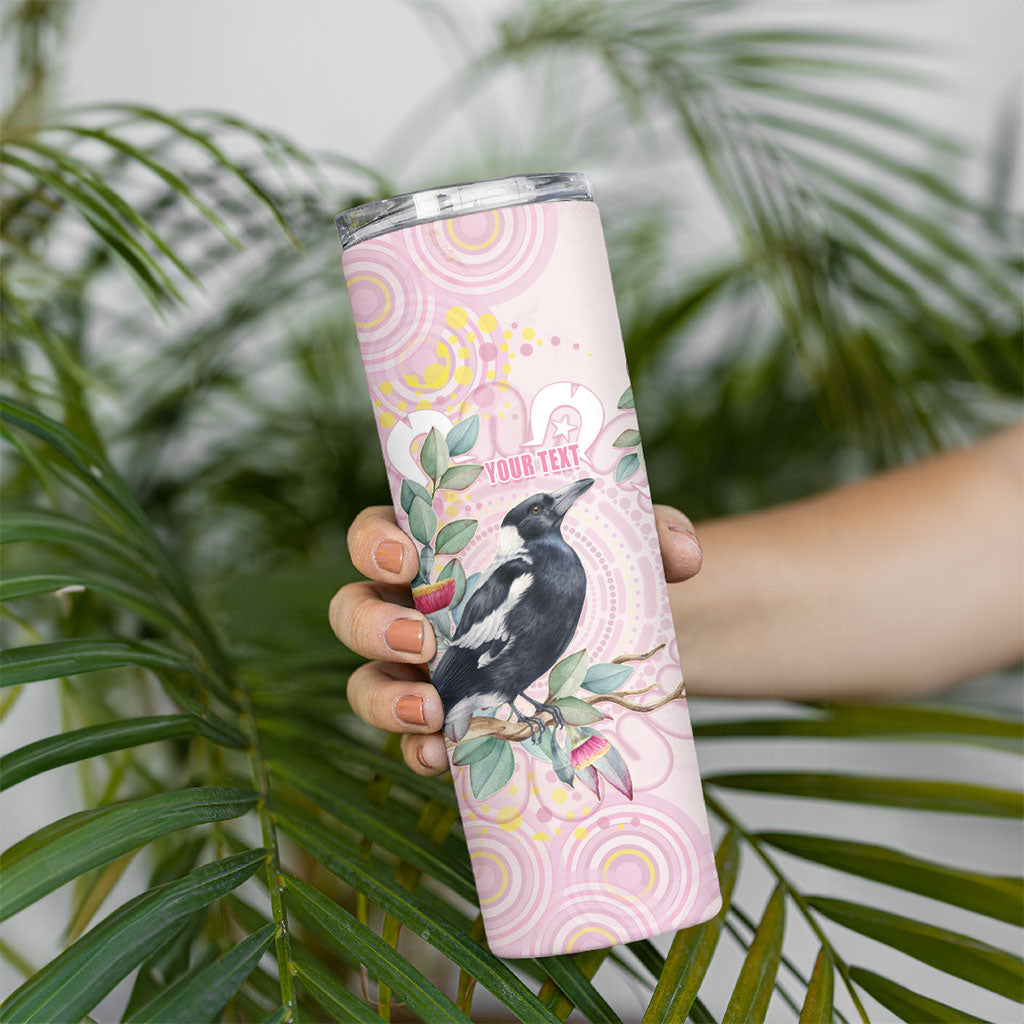 Magpie NAIDOC Week 2026 Personalised Skinny Tumbler 50 Years Deadly Eucalyptus Blossoms Aboriginal Art