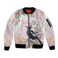 Magpie NAIDOC Week 2026 Personalised Sleeve Zip Bomber Jacket 50 Years Deadly Eucalyptus Blossoms Aboriginal Art