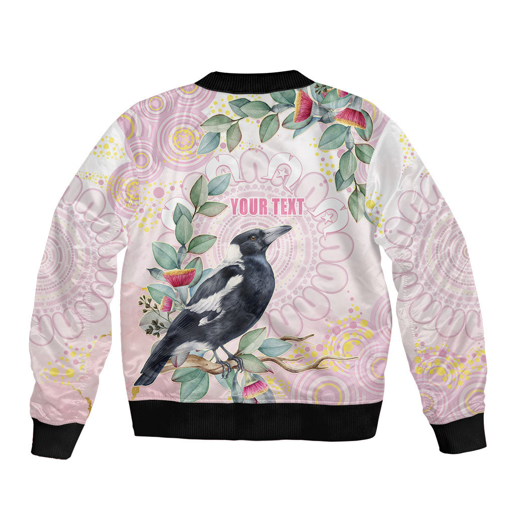 Magpie NAIDOC Week 2026 Personalised Sleeve Zip Bomber Jacket 50 Years Deadly Eucalyptus Blossoms Aboriginal Art