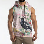 Magpie NAIDOC Week 2026 Personalised Sleeveless Hoodie 50 Years Deadly Eucalyptus Blossoms Aboriginal Art