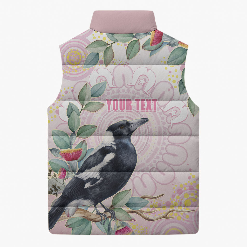 Magpie NAIDOC Week 2026 Personalised Sleeveless Puffer Jacket 50 Years Deadly Eucalyptus Blossoms Aboriginal Art
