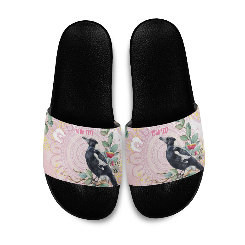 Magpie NAIDOC Week 2026 Personalised Slide Sandals 50 Years Deadly Eucalyptus Blossoms Aboriginal Art