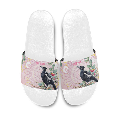 Magpie NAIDOC Week 2026 Personalised Slide Sandals 50 Years Deadly Eucalyptus Blossoms Aboriginal Art