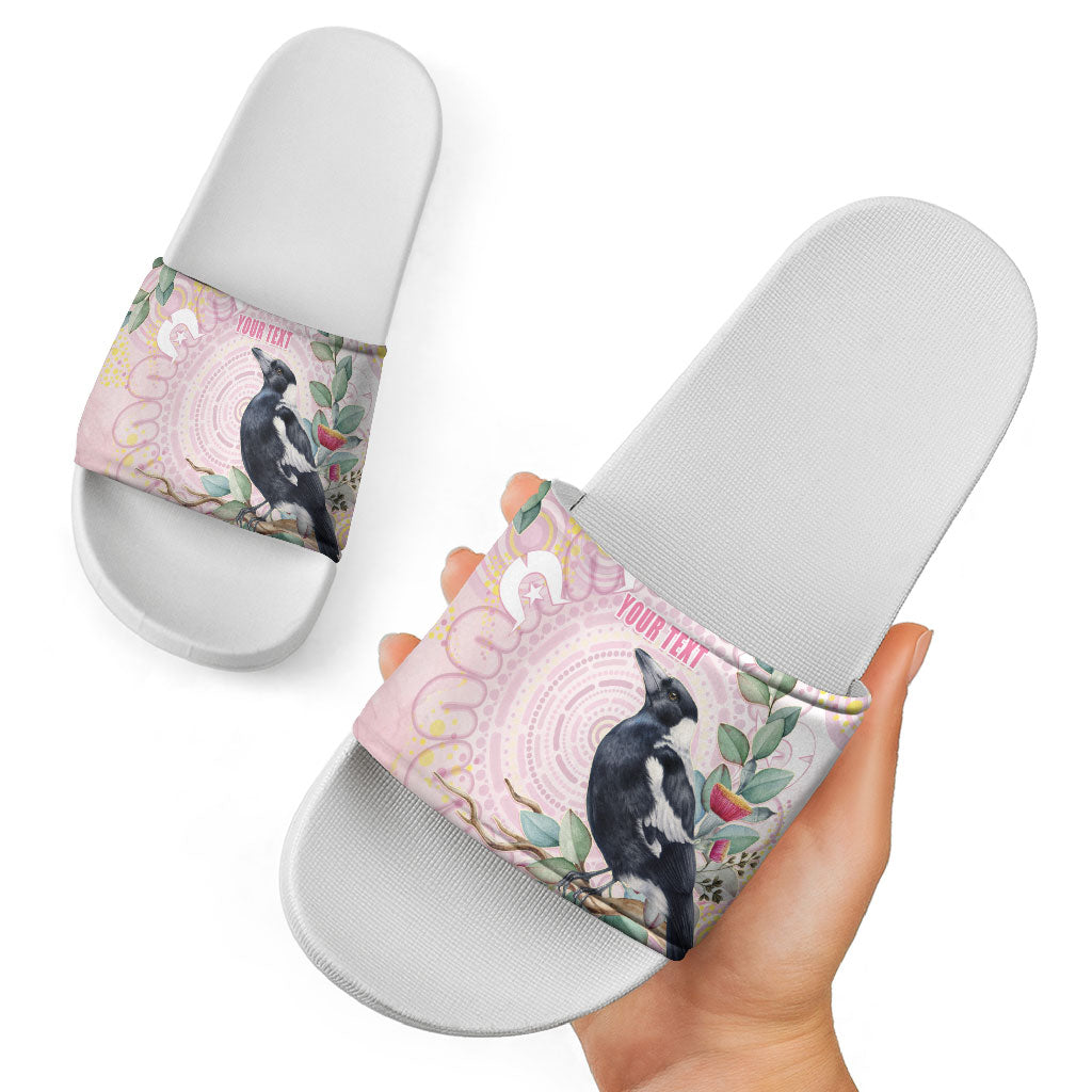 Magpie NAIDOC Week 2026 Personalised Slide Sandals 50 Years Deadly Eucalyptus Blossoms Aboriginal Art