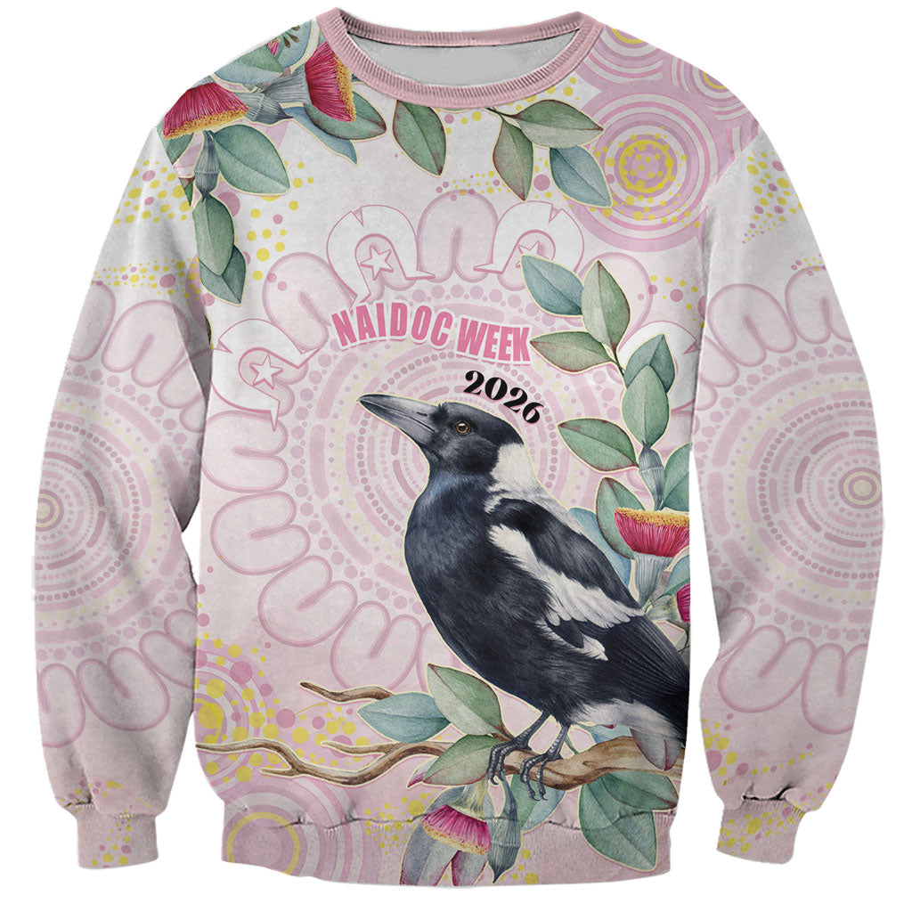 Magpie NAIDOC Week 2026 Personalised Sweatshirt 50 Years Deadly Eucalyptus Blossoms Aboriginal Art