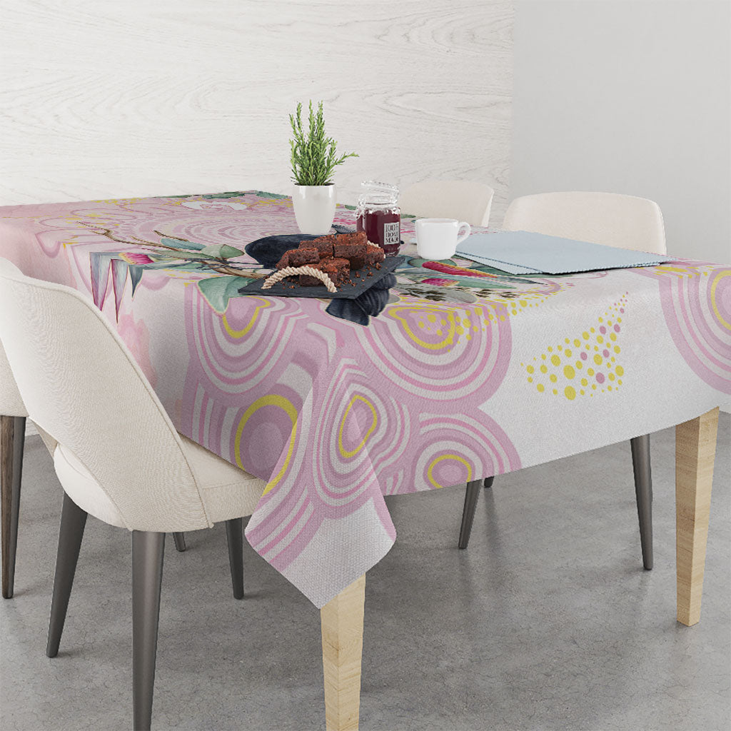 Magpie NAIDOC Week 2026 Personalised Tablecloth 50 Years Deadly Eucalyptus Blossoms Aboriginal Art