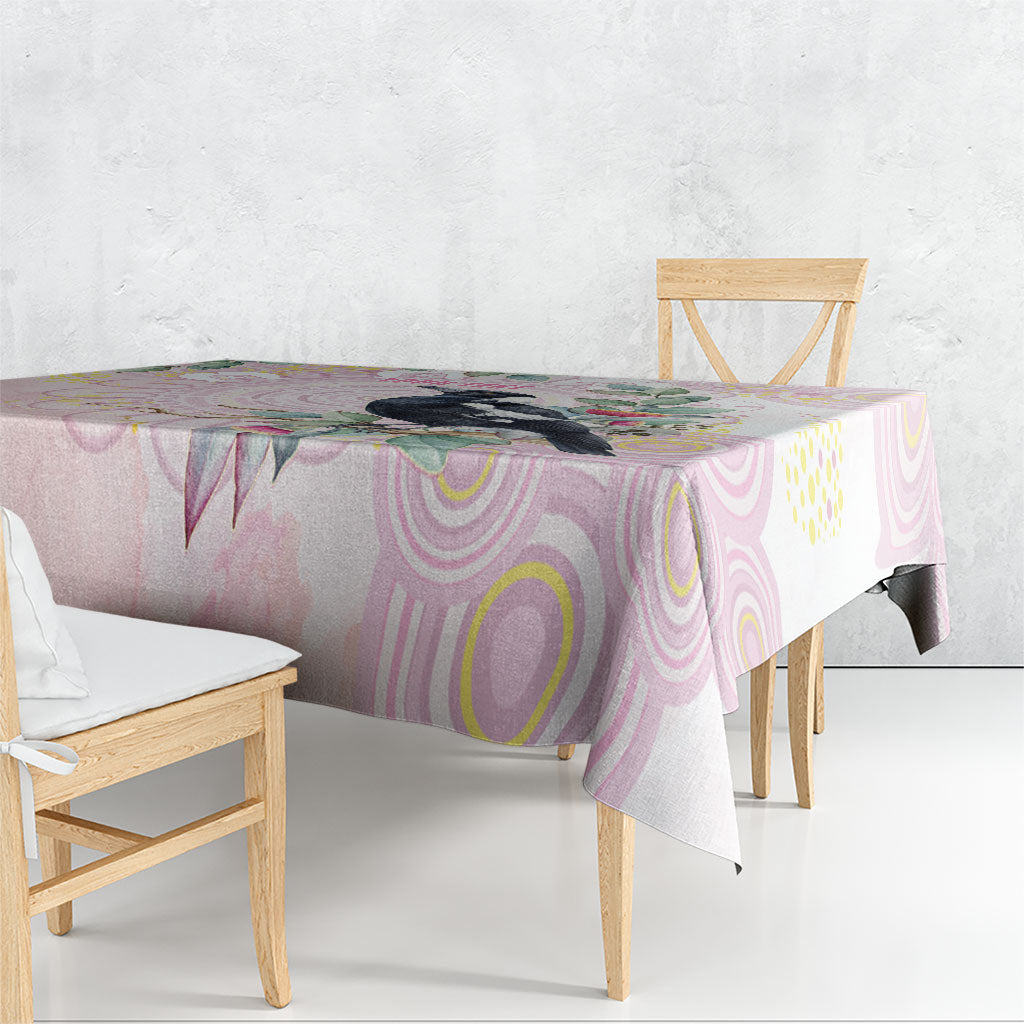 Magpie NAIDOC Week 2026 Personalised Tablecloth 50 Years Deadly Eucalyptus Blossoms Aboriginal Art