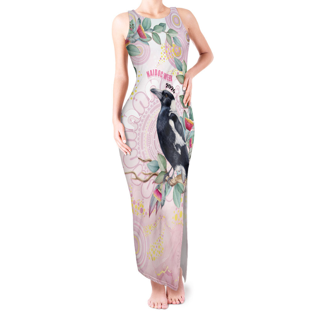 Magpie NAIDOC Week 2026 Personalised Tank Maxi Dress 50 Years Deadly Eucalyptus Blossoms Aboriginal Art