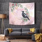 Magpie NAIDOC Week 2026 Personalised Tapestry 50 Years Deadly Eucalyptus Blossoms Aboriginal Art