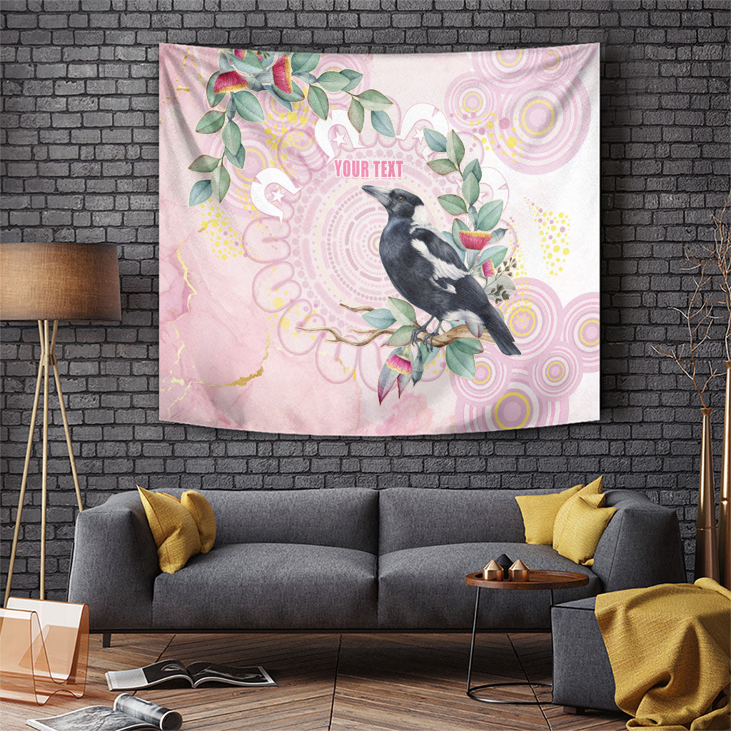 Magpie NAIDOC Week 2026 Personalised Tapestry 50 Years Deadly Eucalyptus Blossoms Aboriginal Art