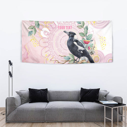 Magpie NAIDOC Week 2026 Personalised Tapestry 50 Years Deadly Eucalyptus Blossoms Aboriginal Art