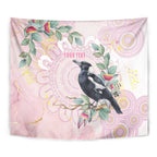Magpie NAIDOC Week 2026 Personalised Tapestry 50 Years Deadly Eucalyptus Blossoms Aboriginal Art