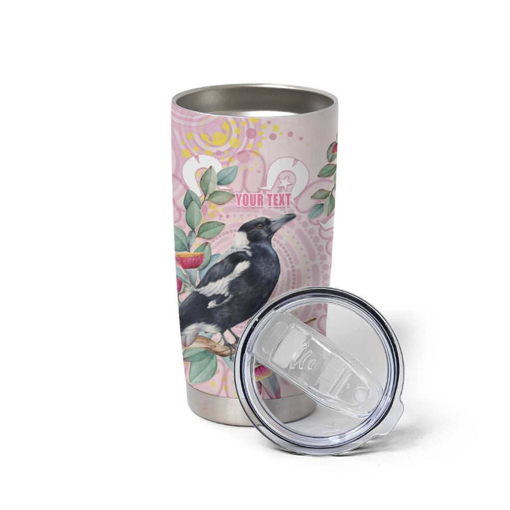 Magpie NAIDOC Week 2026 Personalised Tumbler Cup 50 Years Deadly Eucalyptus Blossoms Aboriginal Art