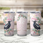 Magpie NAIDOC Week 2026 Personalised Tumbler Cup 50 Years Deadly Eucalyptus Blossoms Aboriginal Art