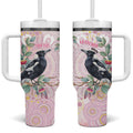 Magpie NAIDOC Week 2026 Personalised Tumbler With Handle 50 Years Deadly Eucalyptus Blossoms Aboriginal Art