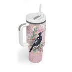 Magpie NAIDOC Week 2026 Personalised Tumbler With Handle 50 Years Deadly Eucalyptus Blossoms Aboriginal Art
