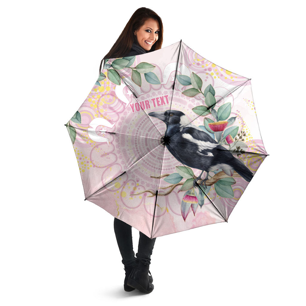 Magpie NAIDOC Week 2026 Personalised Umbrella 50 Years Deadly Eucalyptus Blossoms Aboriginal Art