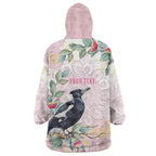 Magpie NAIDOC Week 2026 Personalised Wearable Blanket Hoodie 50 Years Deadly Eucalyptus Blossoms Aboriginal Art