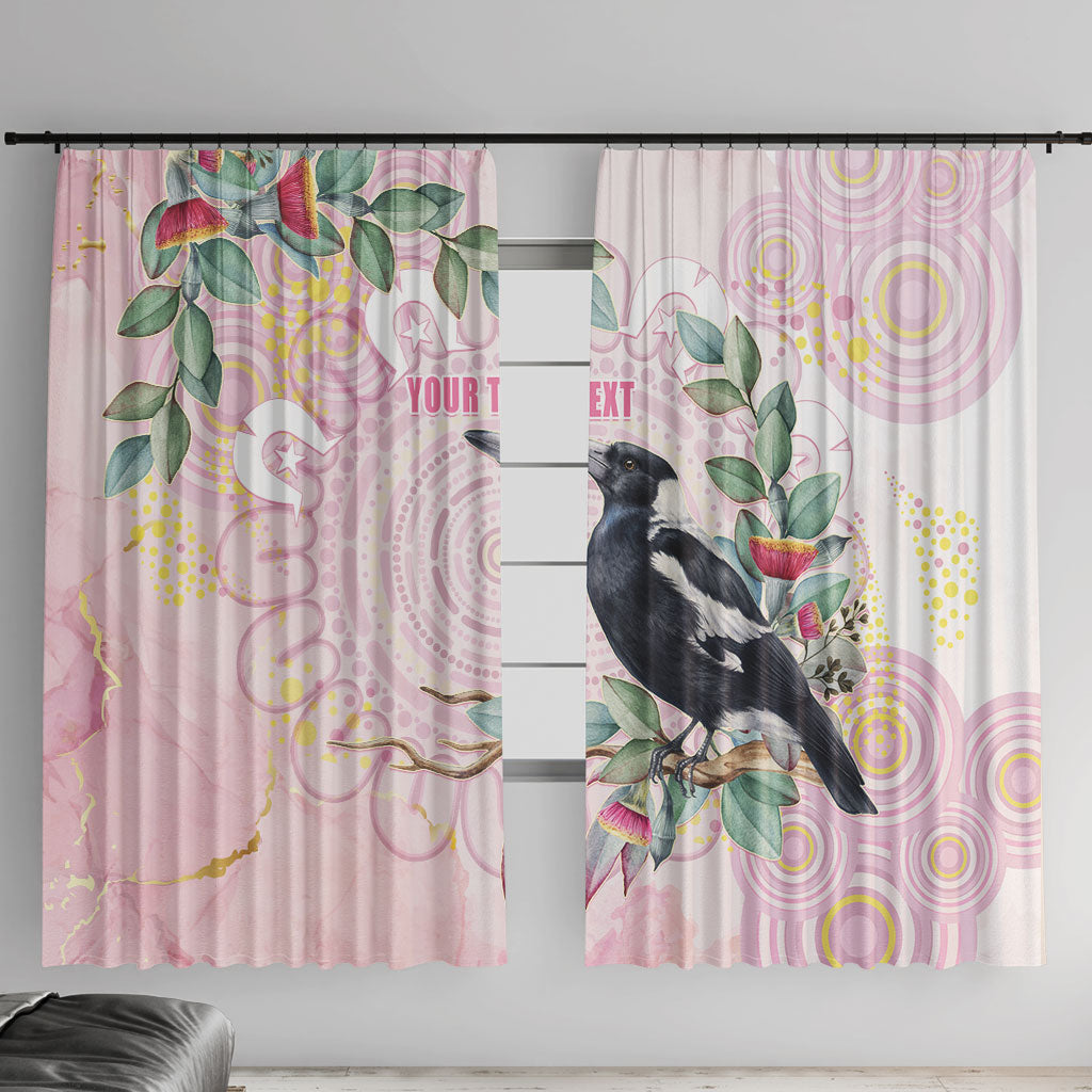 Magpie NAIDOC Week 2026 Personalised Window Curtain 50 Years Deadly Eucalyptus Blossoms Aboriginal Art