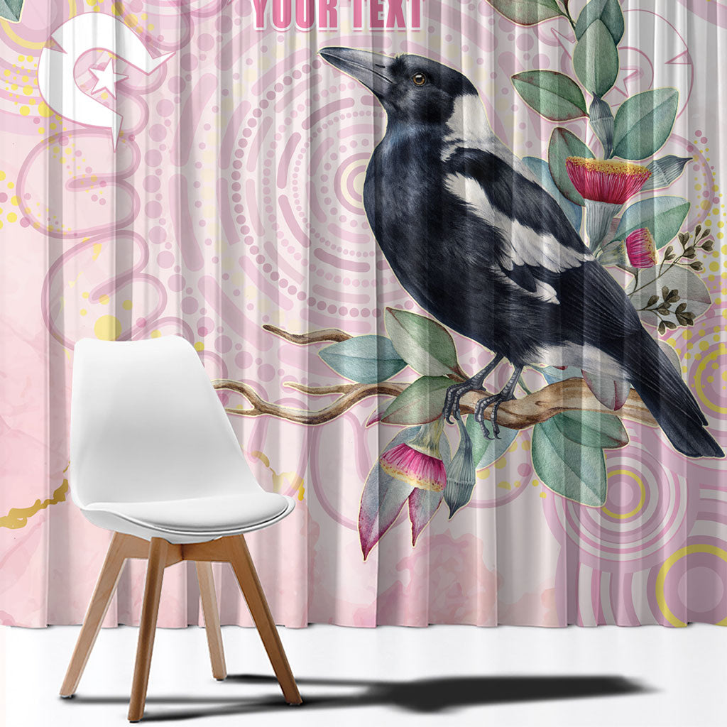 Magpie NAIDOC Week 2026 Personalised Window Curtain 50 Years Deadly Eucalyptus Blossoms Aboriginal Art