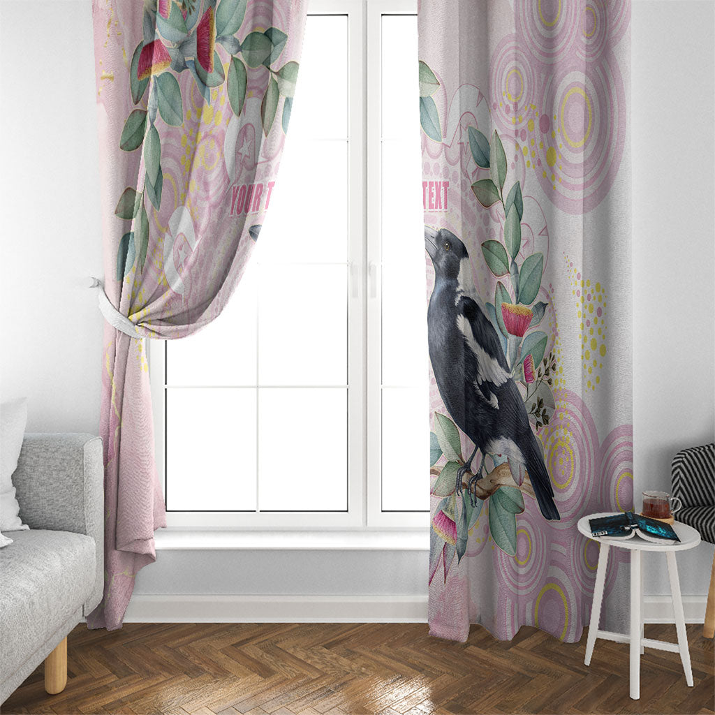 Magpie NAIDOC Week 2026 Personalised Window Curtain 50 Years Deadly Eucalyptus Blossoms Aboriginal Art