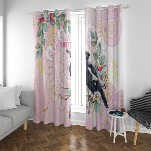 Magpie NAIDOC Week 2026 Personalised Window Curtain 50 Years Deadly Eucalyptus Blossoms Aboriginal Art