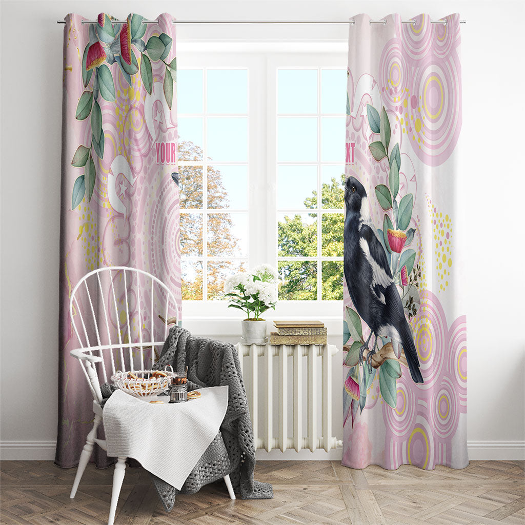 Magpie NAIDOC Week 2026 Personalised Window Curtain 50 Years Deadly Eucalyptus Blossoms Aboriginal Art