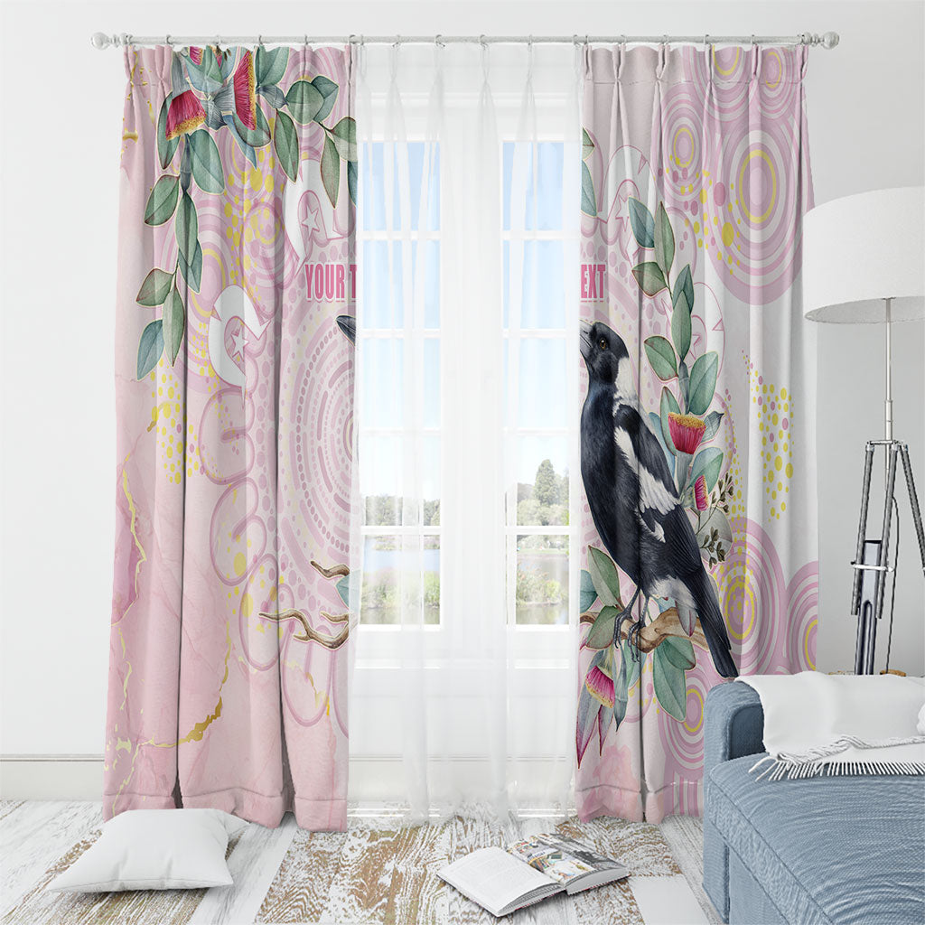 Magpie NAIDOC Week 2026 Personalised Window Curtain 50 Years Deadly Eucalyptus Blossoms Aboriginal Art