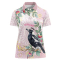 Magpie NAIDOC Week 2026 Personalised Women Polo Shirt 50 Years Deadly Eucalyptus Blossoms Aboriginal Art