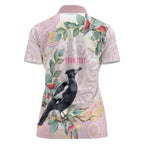 Magpie NAIDOC Week 2026 Personalised Women Polo Shirt 50 Years Deadly Eucalyptus Blossoms Aboriginal Art