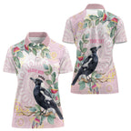 Magpie NAIDOC Week 2026 Personalised Women Polo Shirt 50 Years Deadly Eucalyptus Blossoms Aboriginal Art