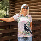 Magpie NAIDOC Week 2026 Personalised Women Polo Shirt 50 Years Deadly Eucalyptus Blossoms Aboriginal Art